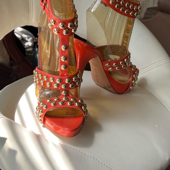 Size 7 Report signature coral studded leather upper & sole Masonic Vero cuoio - Picture 3 of 10